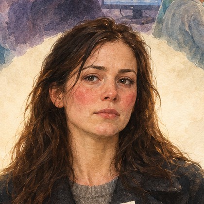 Portrait of Emma, from the watercolor key art